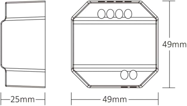 Dimensional drawing of MiBOXER SWR Smart Switch