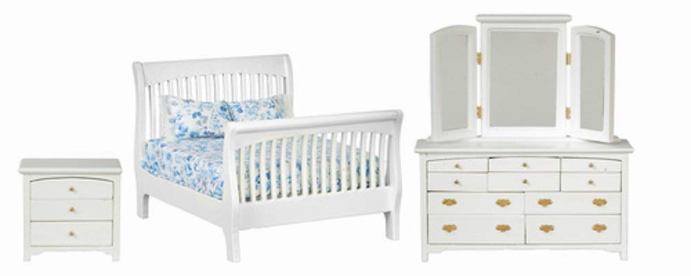 POUPÉES MAISON CHÊNE Lambrissé Lit Double Moderne Miniature Chambre POUPÉES MAISON CHÊNE Lambrissé Lit Double Moderne Miniature Chambre