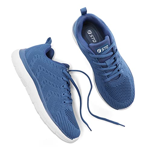 Stq Women's Fashion Sneakers Lightweight Mesh Athletic Tennis Sports Walking Shoes With Memory Foam Denim Blue Us 6 #TOP7