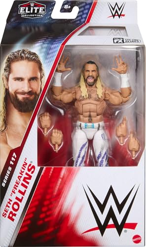Mattel WWE Elite Action Figure & Accessories, Series #117 6-inch Collectible Seth “Freakin” Rollins with 25 Articulation Points & Swappable Hands - image 2