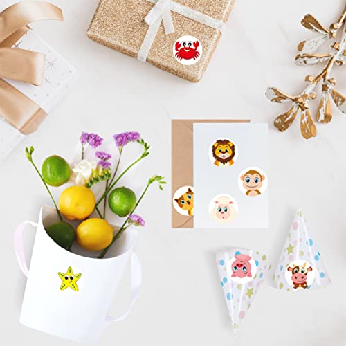 1800 Pcs Round Animal Stickers, 36 Designs Wild/Farm/Marine Animal Cartoon Teacher Reward Stickers For Kids, Party Decoration Sticker For School Classroom Home With Perforation Line(1” Each, 3 Rolls) #TOP5