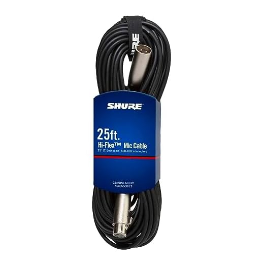 Shure C25J - Cable Hi-Flex de 25 pies con conectores XLR cromados