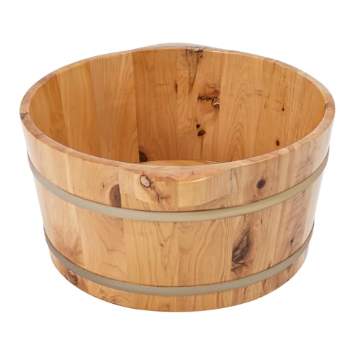 Baignoire de pieds en bois profond naturel pour soin de pédicure à la maison