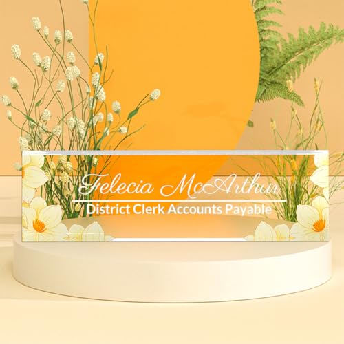 Personalized Name Plate for Desk | Office Decorations for Work | Custom Desk Decor for Women | Desktop Decorations for Teacher | Office Gifts for Promotion or Other Important Occasions(Magnolia) -  MXZLBY