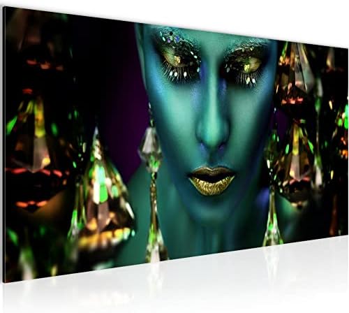 Canvas Wall Art Lips Gold Black 1 Piece Non-Woven Canvas Prints for Living Room and Bedroom Beauty Fashion Woman 041512a