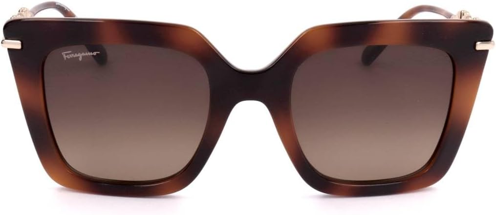 Salvatore Ferragamo Sunglasses Square Full Rim, Black Frame and Smoke Gradient Lens SF1041S001