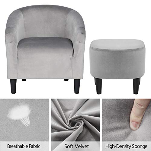 image for Yaheetech Lounge Chair & Ottoman Modern Chaise Lounge Armchair with Fo