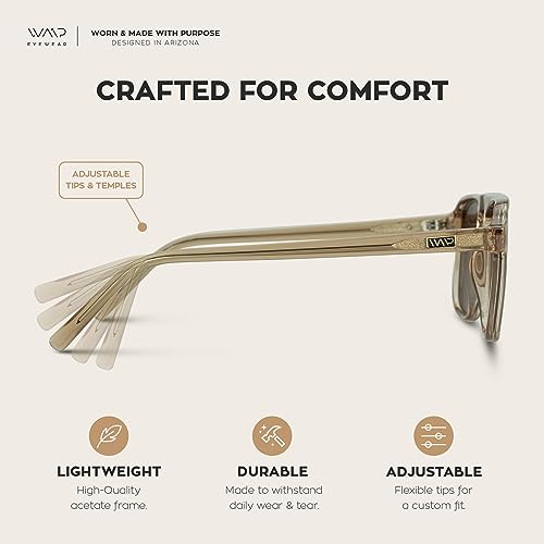 Wmp Eyewear - Modern One Bridge Square Men Retro Polarized Aviator Sunglasses (Crystal Brown/Brown Lens) #TOP3