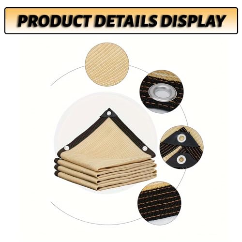 Voile d'ombrage avec œillets 11,4 m - Protection UV patio