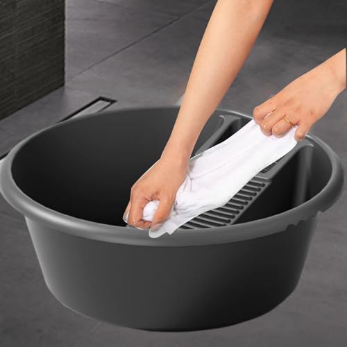 Lavabo con tabla de lavar integrada de 48x48 para evitar salpicaduras en bano 6
