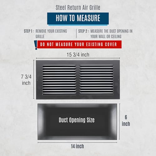 Fits 30x10 Duct Opening | Steel Return Air Grille by Handua | Vent Cover Grill for Sidewall and Ceiling | Black | HVAC Cold Air Intake Grille | Outer Dimensions: 31.75"W X 11.75" by Handua - Used condition - Image 2