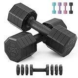Yoleo Verstellbare Hantel Set Von 2, 4 In 1 Freie Gewichte Hanteln Set FüR Home Gym, 2kg 3kg 4kg 5kg Hanteln Paar Mit Tpu Weicher Gummigriff FüR Den Ganzen KöRper üBung Training (black 1)