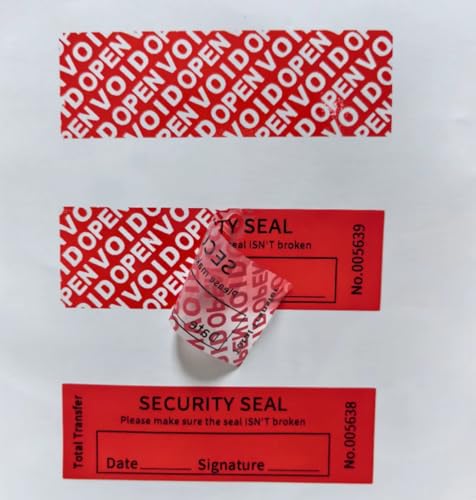 G-electron 100PCS Void Stickers Tamper Evident Void Stickers,Writable Security Warranty Seal, Security Labels, (1 * 3.15 inch,Red)