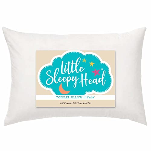 Toddler Pillow 13x18 for Sleeping – Kids Pillow for Toddler Bed, Travel, Daycare & Preschool – Soft Hypoallergenic Cotton Toddler Bed Pillow for Ages 2–5, Small Pillow for Kids Nap Time (1-Pack)