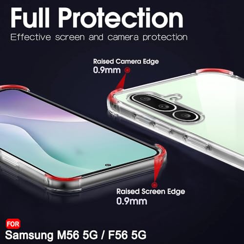 Image of TheGiftKart Crystal Clear Back Cover Case for Samsung Galaxy M56 5G / F56 5G | Shock Proof 360 Protection | Hard Clear Back Cover Case for Samsung Galaxy M56 / F56 5G (PC & TPU, Transparent Bumper)