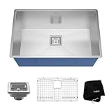 KRAUS Pax 28 1/2-inch 16 Gauge Undermount Single Bowl Stainless Steel Kitchen Sink, KHU29