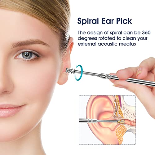 Ear Pick Earwax Removal Tool, 6 Pcs Ear Cleaning Kit, Stainless Steel Ear Wax Remover With Cleaning Brush And Storage Box(Silver) #TOP1