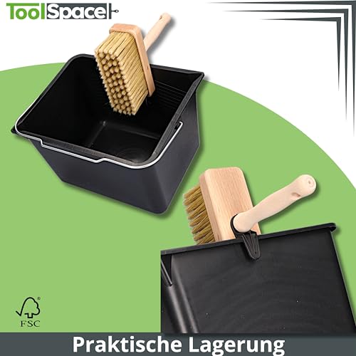 ToolSpace Quast Breit 190 mm Maurerbürste Holz Malerbürste 2 STÜCK Ideal zum Streichen Holz Zäunen Bänken als Tapezierwerkzeug Malerquast Flachenstreicher Deckenbürste Tapezierbürste Vliestapete DIY