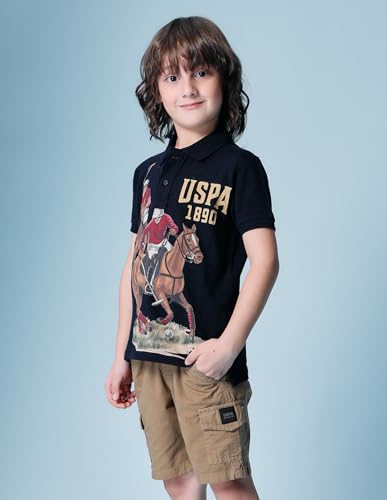 Image of Kids Regular fit Boys Cotton Printed Short Sleeves Polo T-Shirts