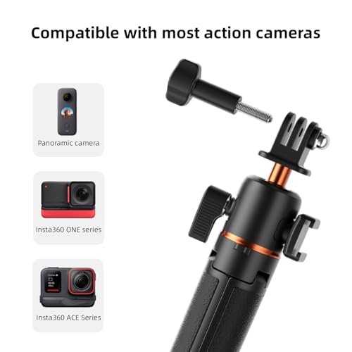Trípode para selfies con cámara deportiva aleación aluminio extensible 3