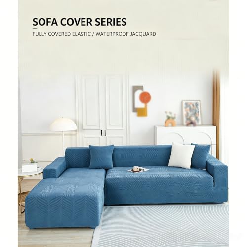 Housse de canapé imperméable et extensible : protection totale pour sofa sectionnel blanc - 5