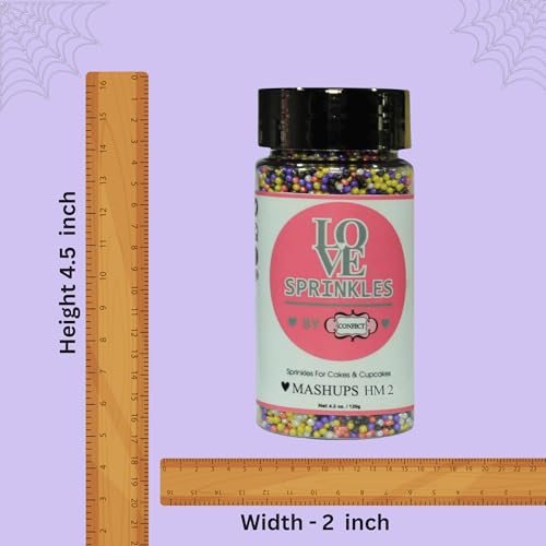 Image of Confect Halloween Disco Ball Sprinkles Mix - Red, Orange, Midnight Purple, Ghost Black & Ghastly Green - Edible Scary Sprinkles for Cakes, Cupcakes, Cookies & Desserts - Spooky Baking Decoration- 4.2 Oz