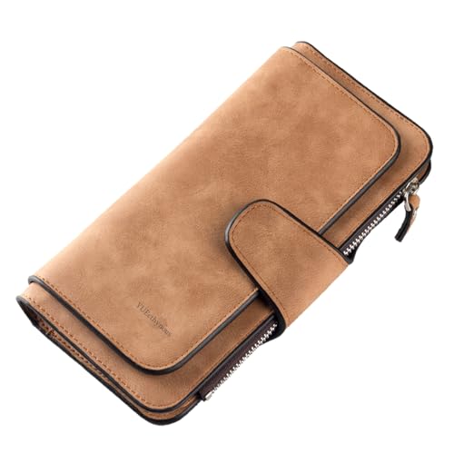 YUEcthynous Grand portefeuille long pour femme, grand portefeuille en cuir PU avec 10 fentes pour cartes et fermeture éclair, porte-monnaie en cuir souple Blocage RFID Portefeuille en cuir pour femme