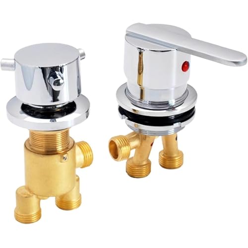 Válvula mezcladora for grifo de bañera, válvula de llenado de bañera de montaje en cubierta, válvula divisora ​​de latón de 2 vías, cartucho cerámico, mezcladora