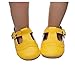Toddler Flower Girl Shoes Mary Jane Dress Shoes Slip-on Ballet 𝙵lats Shoes Party School Shoes (Yellow, 3-6 Months)