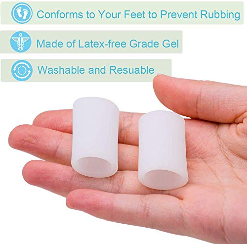 Povihome Toe Sleeves, Toe Protectors, 10 Pack Toe Tube Pads For Hammer Toe,Stubbed Toe,Corns, Calluses Protect #TOP5