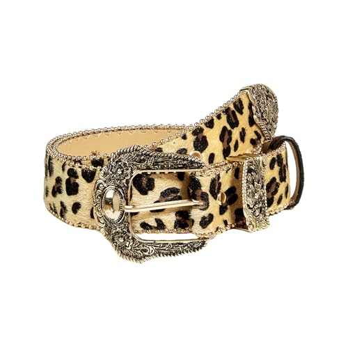 Novelty Waist Belt Leopards Print Chain Floral Buckle Carved Floral Buckle Waist Chain Belt3