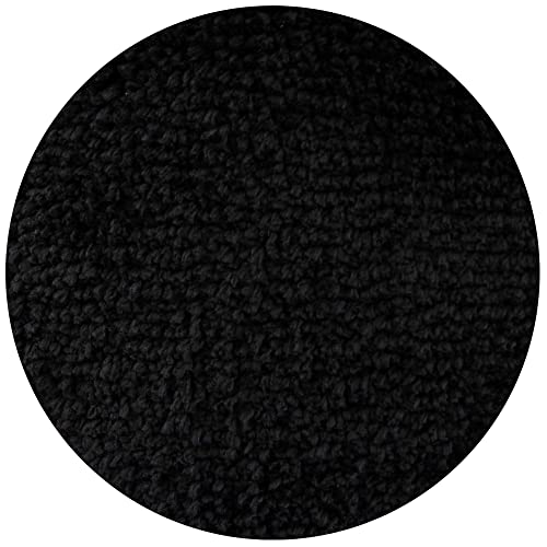 Evideco French Home Goods Black Bath Rug Runner Mat Microfiber Polyester 48" L X 20" W #TOP5