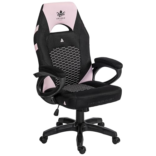 KRAKEN CHAIRS Gaming Stuhl Stoff - Schwarz Rose - Bürostuhl -...