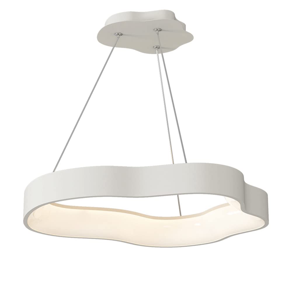 Lustre moderne en acrylique blanc et métal au design épuré