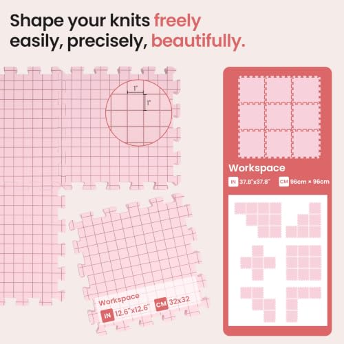 Image of Blocking Mats for Knitting - Opstin Extra Thick Blocking Boards for Crochet Projects with Gridlines - 150 T-Pins and Storage Bag Included for Knitting Supplies - Standard Mat Set - Pack of 9
