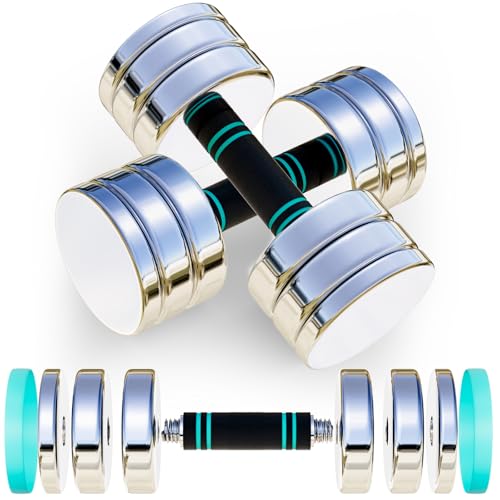 Stahl Kurzhanteln - Hantel 2er Set Ultrakompakte Einstellbare Hanteln 5kg 10kg mit Schaumstoff-Grifâ€¦ – Miniatur