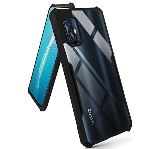 Image of Jkobi Back Case Cover for Vivo V17 (Shockproof with Polycarbonate Clear Panel | Professional Black)