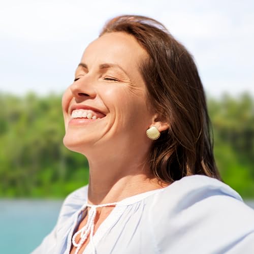 Shell Earrings Gold Stud Earrings Seashell Stud Earring Boho Pearl Shell Drop Dangle Earrings Summer Seashore Ocean Earring Nautical Prom Jewelry for Women3