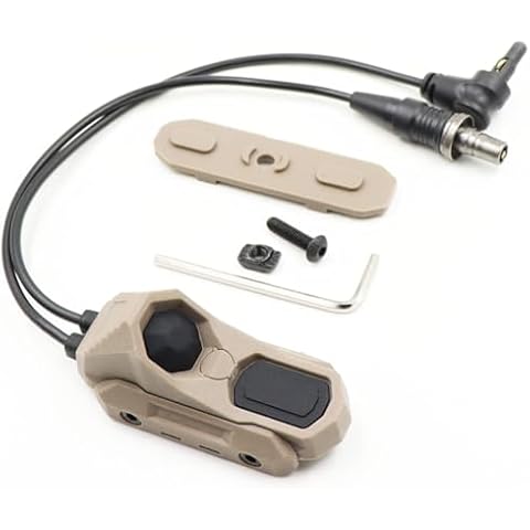 LThyzszb Tactical Dual Remote Pressure Switch Compatible with Crane Laser & SF M300/340/M600/640DF Weapon Lights and Lasers (Crane Laser Plug-Tan) Cover