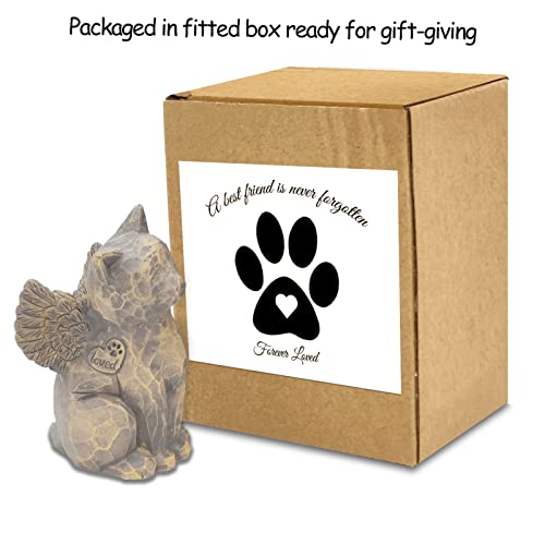 Tsyulog Cat Angel Memorial Figurine, Cat Memorial Gifts, Losing A Cat Sympathy Gift, Cat Gifts For Cat Lovers, Passed Away Cat Gift, Sculpted Hand-Painted Figure #TOP4