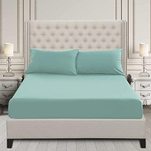 Ray Bedding Extra Deep King Size Fitted Sheet 3PC Bedding Set with Pillow Cases 2 Pack 400 Thread Count 100% Egyptian Cotton 40cm Deep Pockets Soft & Breathable King Bed Sheet Set