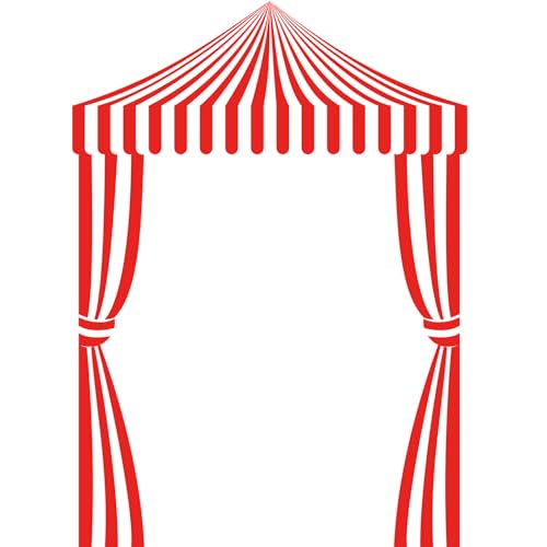 Ziliny 3 Pcs Carnival Party Decorations Circus Tent Awning Halloween Red White Banner Concession Stand(Striped Style)