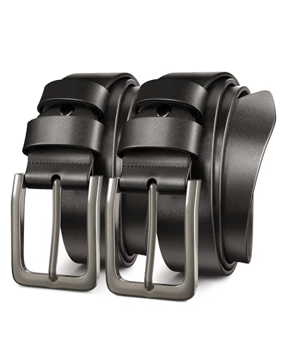 Image of Mens Dress Belt,Genuine Casual Leather Belts for Men 1.5 inch Width