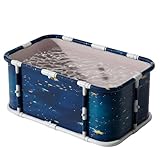 GENDLTHIJ Portable Foldable Ice Bath Tub, Large Portable Soaking Bath Tub for Home Outdoors Gyms (Cosmic Planets)