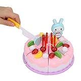 Diyeeni Juguete Educativo para Tarta de Cumpleaños para Niños con Accesorios Desmontables para Juegos de Simulación, Adecuado para Niños y Niñas Mayores de 3 Años, Chocolate/Rosa/Azul ([Rosa] Juego