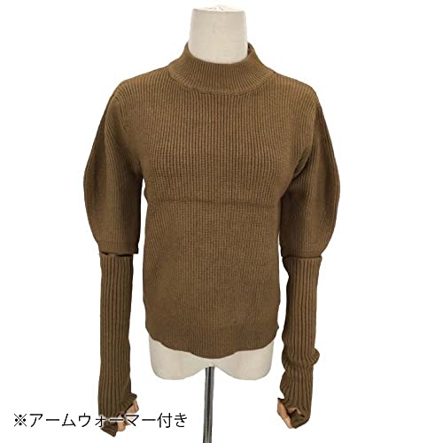 アームウォーマー付きリブニット