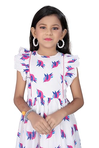 Image of Girls Pure Cotton Soft Frock with Astar, Printed Multicolor for Girl Child