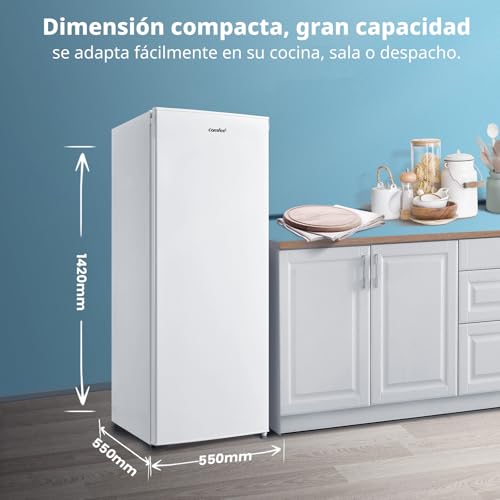 Miniatura 2 de Comfee 160 L Congelador Vertical, Armario, Puerta Reversible, Blanco