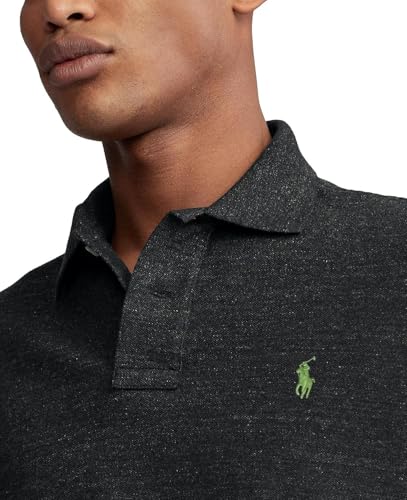 Image of Polo Ralph Lauren Men Custom Fit Mesh Pony Logo Shirt (XXL, BasicBlack)