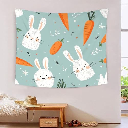 Tapisserie murale lapin tissu 180x230cm pour chambre cocooning